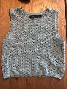 Vero Moda Pale Blue Open-Knit Sweater Vest